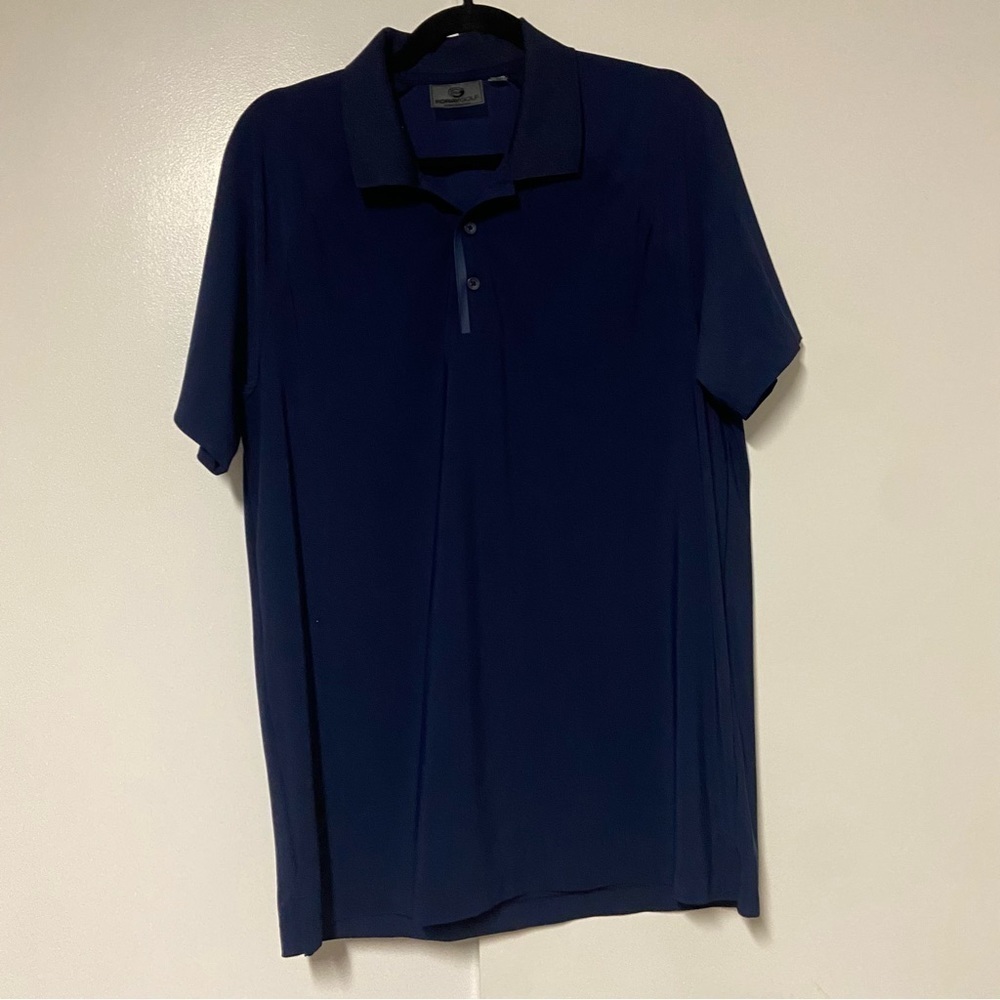 Foray Golf Navy short sleeve shirt Polo Size Medium